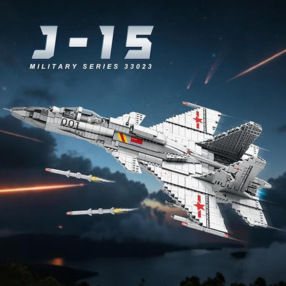Reobrix J-15 Fighter Jet Building Sets for Adults Military Flying Shark Fighter Display Model 33023 Technical Military Plane Collectible Set Toys Gifts for Aviation Fans Boys Girls 14+ (1999 PCS)