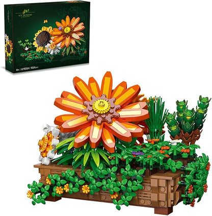 924 Pieces Sunflower Bonsai Plant Building Set Compatible with Lego Flower Building Sets Exquisite Plant Model for Adults Perfect for Mothers Day &amp Birthday Display