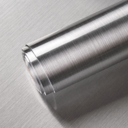 Cohoo Home Stainless Steel Contact Paper Peel and Stick Countertop Silver Stainless Steel Wallpaper for Kitchen Backsplash Self Adhesive Wallpaper Dishwasher Fridge Appliances Cover 17.7inW 197inL