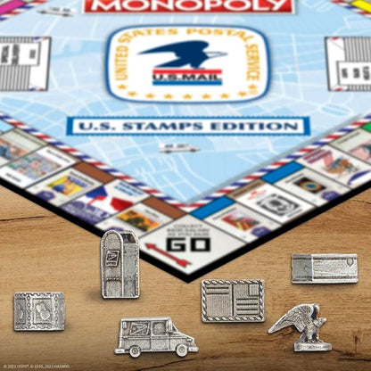 Monopoly: U.S. Stamps Edition | Buy Sell Trade Iconic &amp Collectible USPS Stamps | Classic Monopoly Game | Officially-Licensed United States Postal Service Merchandise