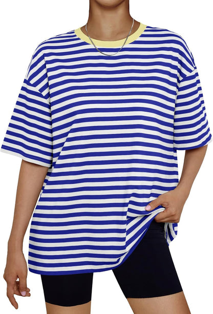 Trendy Queen Womens Oversized Summer T Shirts Plus Size Batwing Cute Casual Tops Short Sleeves Fashion Workout Clothes