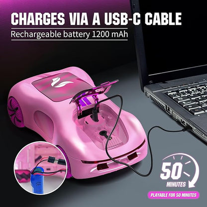 Gesture Sensing Remote Control Car Drift RC Stunt Car with Light Spray &amp Sound 2.4GHz Hobby RC Cars Toy for Kids 360° Rotate Birthday Gifts for Boys Girls 6-12（Pink）