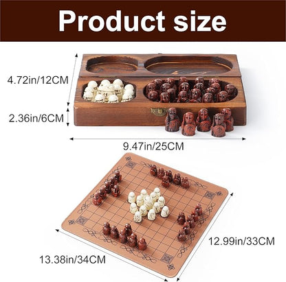 Hnefatafl Viking Chess Set Board Game Traditional Strategy Board Game