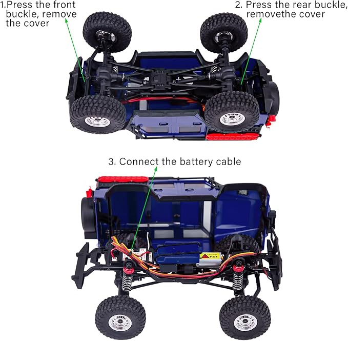 Cheerwing 1:18 Rock Crawler 2.4Ghz Car 4WD Off Road RC Monster Truck with Two-Speed Gearbox Hobby RC Car for Adults (Blue)