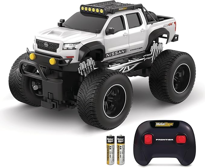 Nissan Frontier RC Truck – 1:16 Scale 4WD Remote Control Car Officially Licensed Nissan Frontier 2.4GHz Full-Function Control USB Rechargeable Ready to Run White