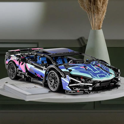 Sport Race Car Building Block Sets for Adults BoysRemote Control APP Supercar Toys Kits with LED Lights 1:14 Collectible MOC Contruction Birthday Gift for Teens Age 8-12 12-1614 14+(1314 PCS)