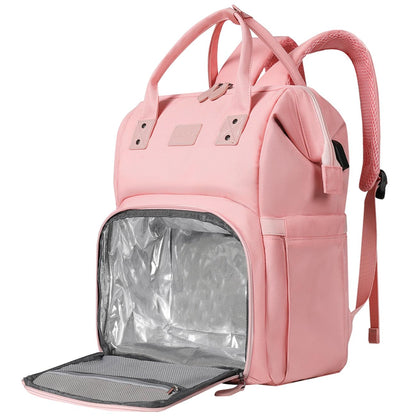 MAQTOIZ Women's Insulated Laptop Backpack Lunch Cooler Bookbag with USB Port for Women (15.6/14/13 Inch Laptop), Gift For Her