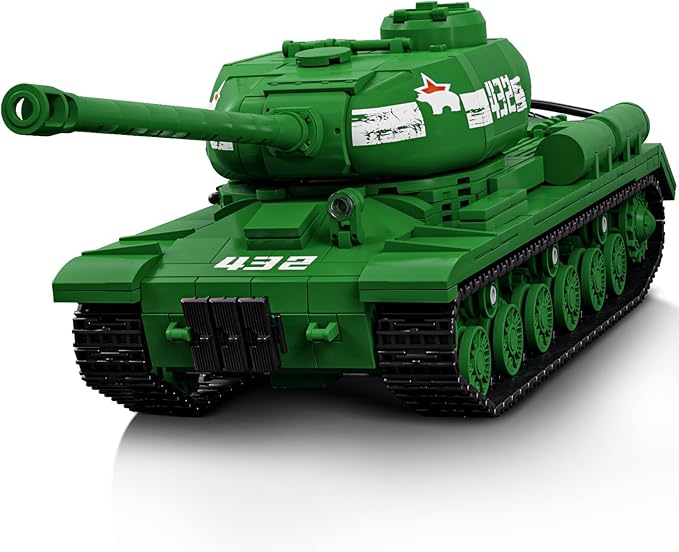 Brihappen Tanks Building Set for Adult Boys (1402 Pieces) Military World Classic is-2 Heavy Tank Blocks Toy Home Office Collection Model Birthday Gifts for Building Blocks Lover