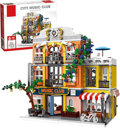 ENJBRICK Flowers City Jazz Club Building Sets for Adutls Architecture House Building Kit for Boys and Girls 8-14 Years 1683 PCS