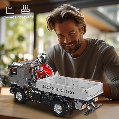Mould King 19016 Truck Mounted Crane Building Set APP/Remote Engineering Truck Construction Kit City Mobile Crane Model Sets to Build for Age 14+/Adults Collections Enthusiasts (3767+ Pieces)