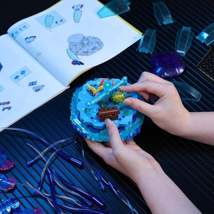 Jellyfish Building Set with LED Lights Floating Jellyfish Lamp for Home Decor Ocean Animal Collection Model with Coral &amp Seaweed Creative Display Gift for Adults Teens 14+