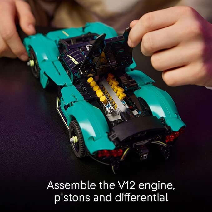 LEGO Technic Aston Martin Valkyrie Toy Car - Kids Model Kit Toy for Boys and Girls Ages 9+ - Vehicle Building Set for Pretend Play &amp STEM Learning - Sports Car Gift Idea for Birthdays - 42208