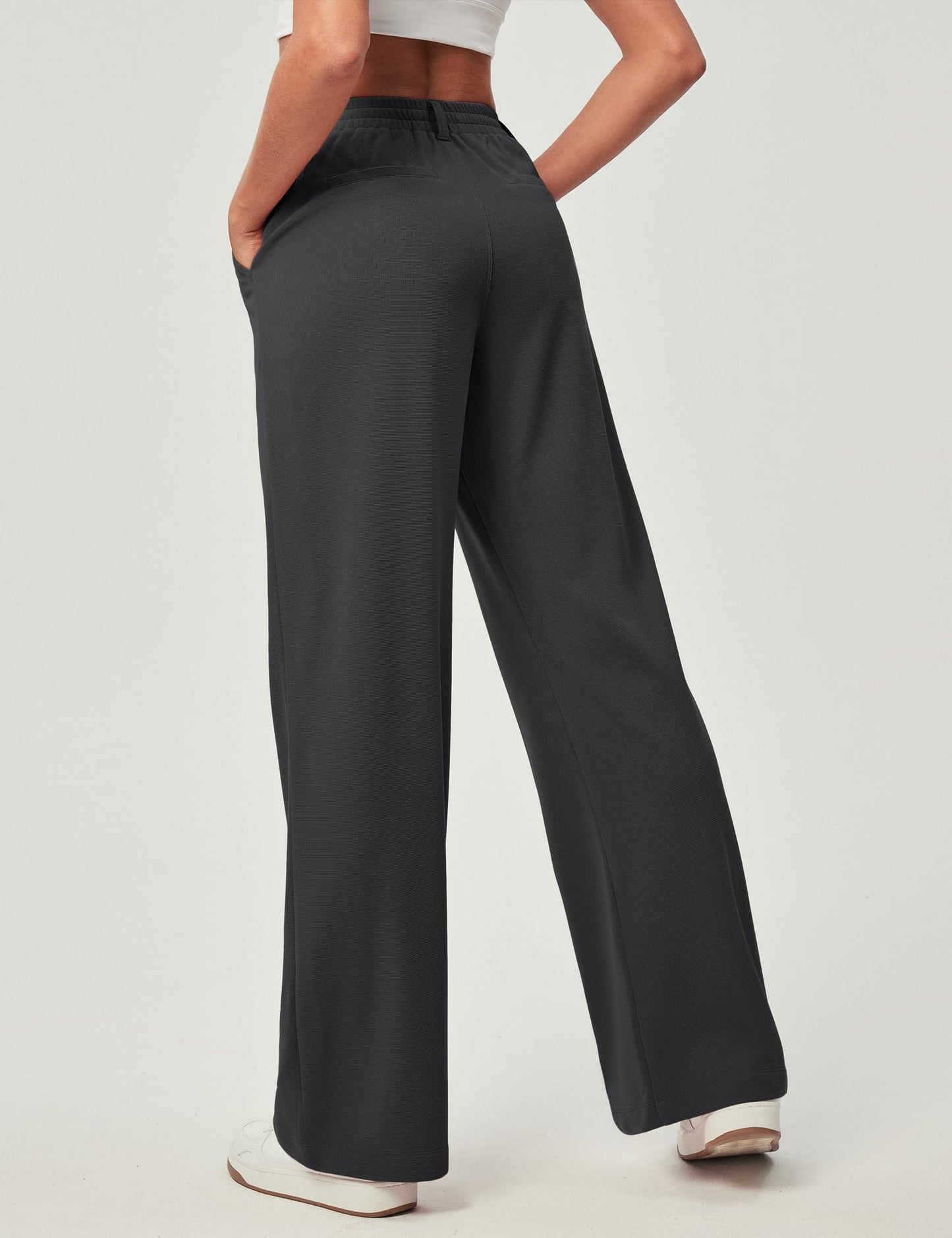 Ewedoos Wide Leg Pants Woman Stretchy Work Dress Pants Women Pull on Business Casual Slacks Trousers Fall Outfits 26"/28"