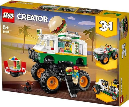 LEGO Creator 3in1 Monster Burger Truck 31104 Building Kit Cool Buildable Toy for Kids (499 Pieces)
