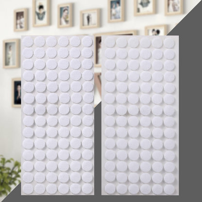 JUMINIZ 1000 Pcs (500 Pairs) 0.59inch Diameter Hook and Loop Fastener Self Adhesive Round Circle Sticky Sticker Dots for Arts and Crafts School Classroom Home and Office Use, White