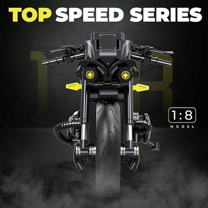 1:8 Motorcycle Building Set for Adults Kickstand for Display Gift for Adults Teenage Gifts on Birthday(583PCS)