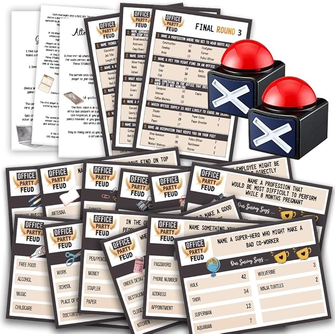 Office Friendly Feud Quiz Family Feud Quiz Office Party Games Team Building Games Feud Trivia Quiz (with 2 Buzzers)