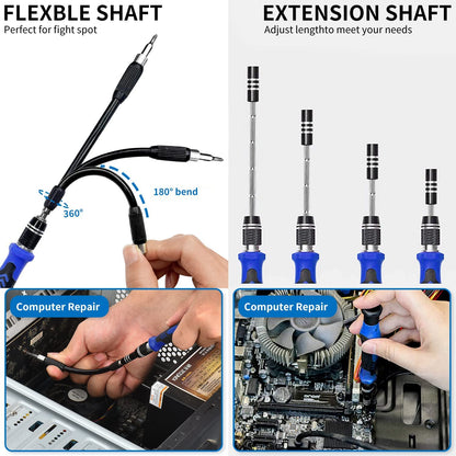 PC Building Tool Kit 140-IN-1: Computer Tool Kit for Repair & Assembly, Precision Screwdriver Set with Magnetic Bits for Laptop, iPhone, MacBook, PS4/5, Xbox, Game Console