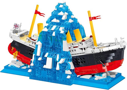 Titanic Building Set Ship Book Nook Kit 2 in 1 Compatible with Regular Size Bricks Cruise Boat Model with Glacier Bookends Construction Kit Toy Gift Home Decor for Adult 14+ 1202 pcs