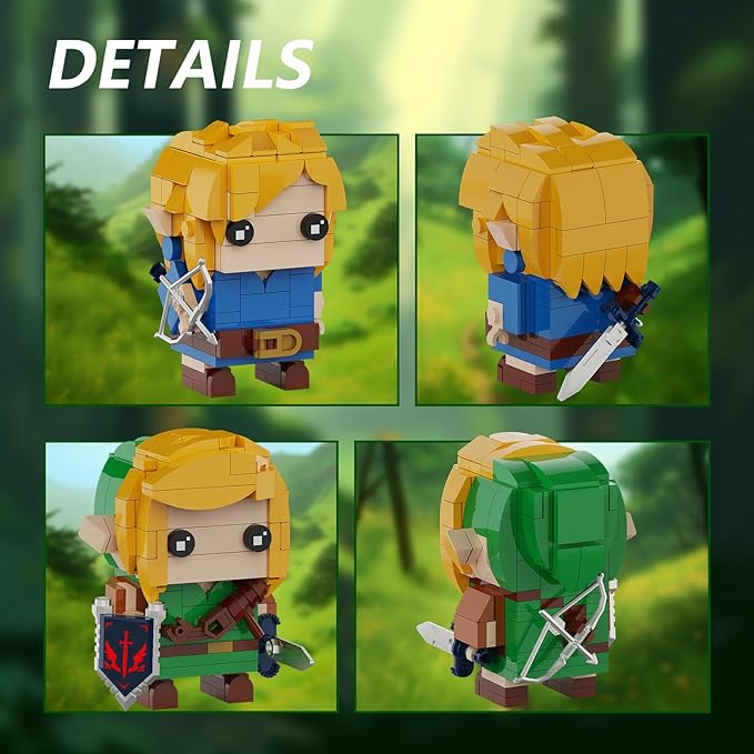 BOTW Link Figure Building Set Classic Characters 2-in-1 Birthday Party Decorations Supplies Gifts for 14+ Fans &ampAdults