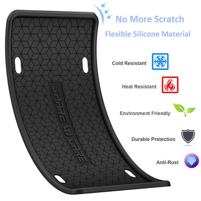 QiqaMole 2 Pack Silicone Frame Front Back License Plate Cover/ Bracket Holder Rust-Proof, Rattle-Proof, Weather-Proof, for US CA Standard Cars (Light Green)
