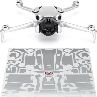 WRAPGRADE Skin Stickers Compatible with DJI Mini 4 Pro | Full Wrap (Airforce Silver)