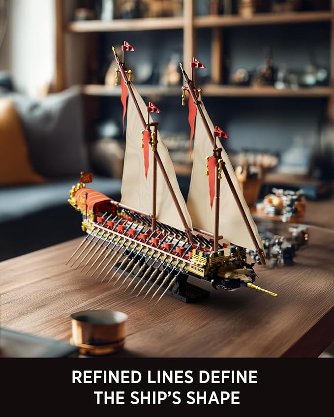 Nifeliz Galley Sailing Ship Building Set for Adults Galleass-Style Flagship Model Set for Display and Collection Ideal Gift for Ship Enthusiasts (1536 PCS NF10338)