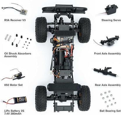 EAZYRC FMS 1/24 FCX24M RC Crawler RTR Land Rover Series with Licensed 1/24 RC Truck 4X4 Mini RC car with Lighting 2.4Ghz Remote ControlBattery (Defender110)