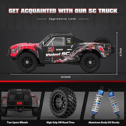 HAIBOXING 3100A 4X4 Off-Road Brushless RC Short-Course Truck 1:14 Scale Fast RC Car Max Speed of 42 km/h (or 60 km/h with 3S Battery) 4WD Electric Powered Remote Control Truck for Adults and Boys