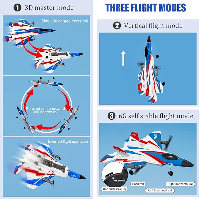 RC Plane 4 Channel Remote Control Airplane F-22 RC Airplane for Beginners Adult with Stunt Flying Xpilot Stabilization System &amp Aerobatic Two Batteries Gift Toy for Kids