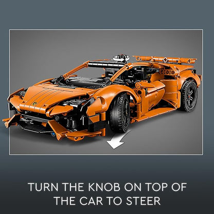 LEGO Technic Lamborghini Huracán Tecnica Orange Toy Cars - Building Toys for Boys &amp Girls Ages 9+ - Gift for Easter Basket - Kids Bedroom and Desk Decor - 42196