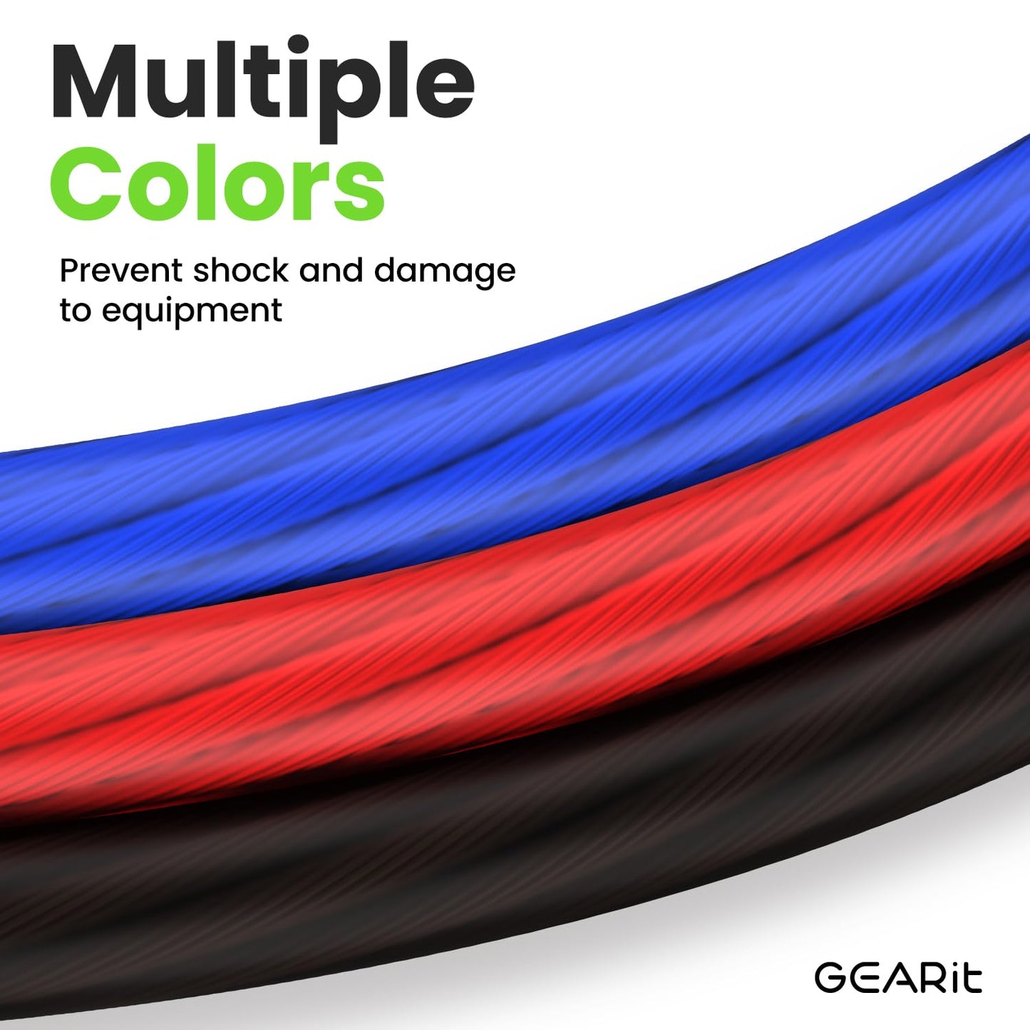 GearIT 1/0 Gauge 25ft Black/Red CCA Wire - For Car Audio, RV, Trailer, Amp, Electrical