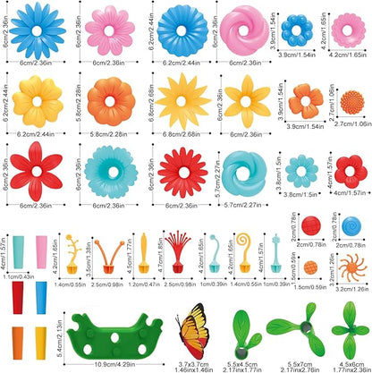 SpringFlower Toys for Girls 3 4 5 6 7 Years Old Flower Garden Building Kit with Storage caseEducational STEM Toy and Preschool Garden Play Set for Toddlers for Kids148pcs
