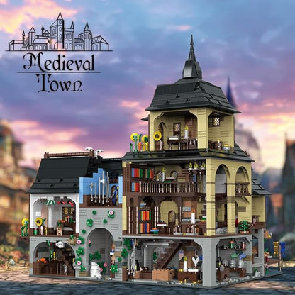 Medieval Town Center Building Set for Adult Architecture Viking Village Town Center Building Block House Collection Toy Creative Present for Adults and Teen(3867PCS)