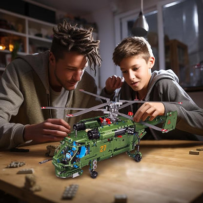 JMBricklayer Military Helicopter Building Sets 61510 Ka-27 Helicopter Collectible Display Model Airplane Military Collection Construction Toys for Teens and Adults Gift Ideas(1800 Pieces)