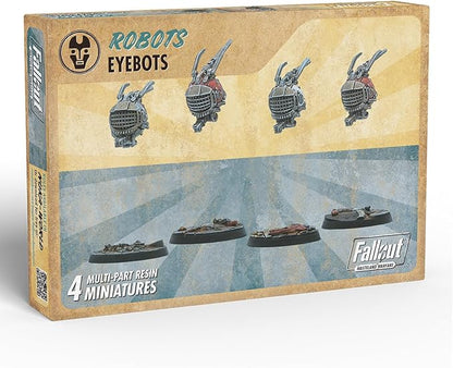 Modiphius Entertainment: Fallout: Wasteland Warfare - Robots: Eyebots - 4 Figures 32mm Unpainted Resin RPG Miniatures Nuka World Tabletop