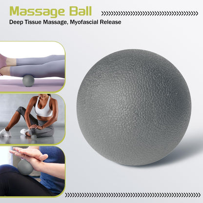 Foam Roller High Density Foam Roller Set for Deep Tissue Muscle Massage, 18" Trigger Point Fitness Exercise Massage Roller, Self-Myofascial Release for Whole Body (Black-18(2 in 1))