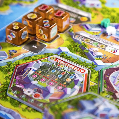 Dinosaur World Board Game Draft Build and Explore Your Dino Park for Victory! Strategy Game for Kids and Adults Ages 8+ 1-4 Players 60-120 Minute Playtime Made by Pandasaurus Games