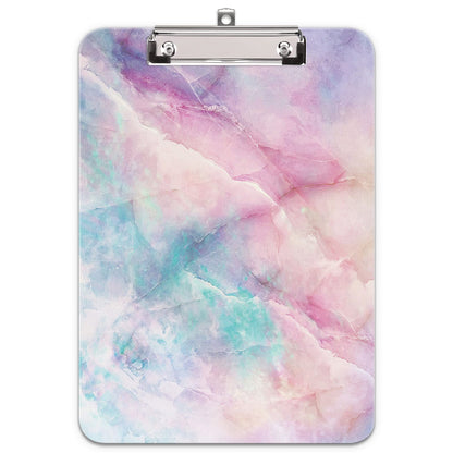 Hongri Plastic Cute Clipboard, Letter Size for Students, Teacher, Woman and Kids, Low Profile Clip, Decorative Pattern, Size 9 x 12.5 in, Dream Marble
