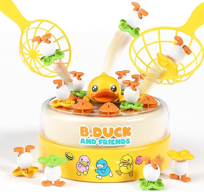 B.Duck Games for Kids Age 4-6 Board Games Bounce and Catch Duck Toys for Kids 4-8 Family Board Games for 5-7 Boys Girls Birthday Gifts Christmas Party Games for Toddlers 3-5