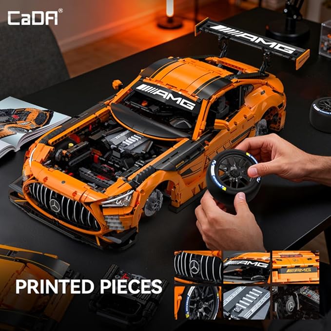 CaDA Master C64008W Mercedes-AMG GT3 Building Set1:8 Scale – 5466 PCS Officially Licensed Supercar Model Large Race Car Building Blocks Kit for Adults &amp Teens