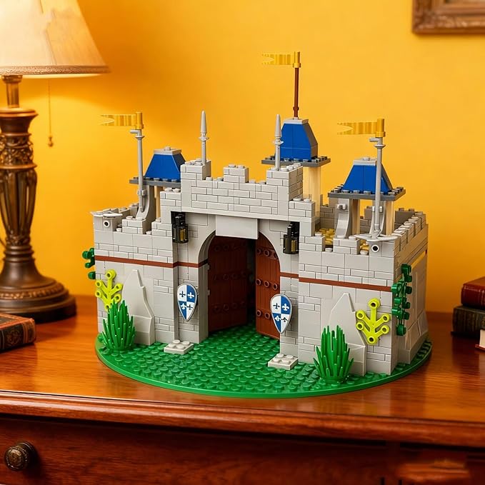 Usoway Medieval Knight Castle Building Blocks SetComes with 12 Knights FiguresCompatible with Lego Medieval Town Square Toysfor Adult and Children Ages 6+ 607016