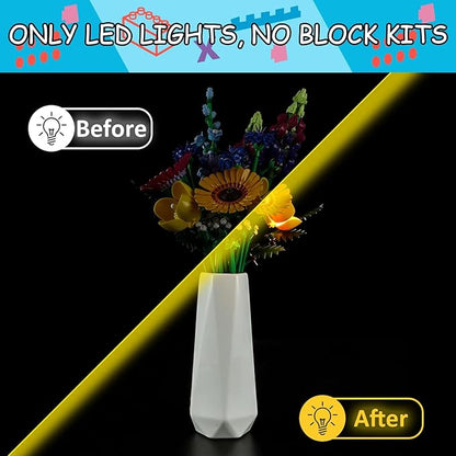 LED Light for Lego Wildflower Bouquet 10313 SetDesign and Configuration Compatible with Model 10313 (LED Light Only Not Building Block Kit)
