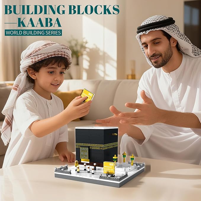 Mosque Kaaba of Mecca Building Blocks Sets Islamic Architecture Model Toys for Adults and Kids World Famous Landmark Building Kits Eid Gifts for Muslim 446PCS