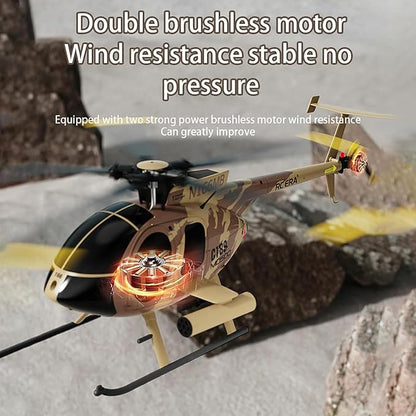 C189 Remote Control Helicopter 2.4G 6CH UAV 1:28 Brushless Motor RC Helicopter Single Blade Flybarless Remote Helicopter RTF with Optical Flow Localization 3 Battery - Red