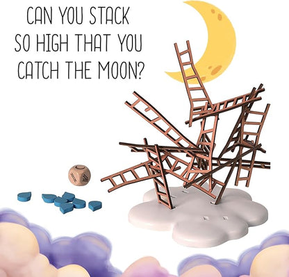 Catch The Moon | Dexterity Stacking Board Game for 1 to 6 Players | Beautiful Design &amp Whimsical Theme Balance Wooden Ladders to Reach The Moon | Family Game Night Favorite | Ages 8+