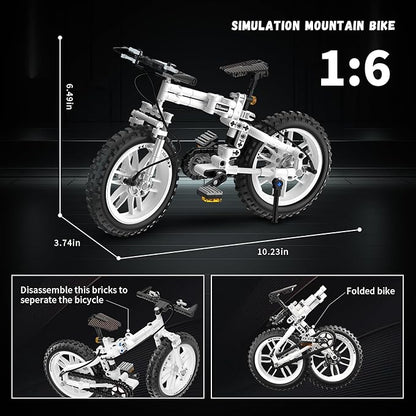 Foldable 1:6 Bicycle Building Blocks Set for Boys 8-12 Compatible with Lego Technic Motorcycle Mountain Bike Building Kit STEM Educational Dirt Bike Stunt Bike Building Toys Gift for Kids (246 PCS)