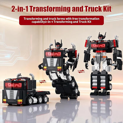 HIGH GODO Transforming Building Set 2 in 1 Transforming Robot and Truck Model Kit for Display or Play Collectible Robots Gifts Toys for Teens Adults 14+ (688 PCS)
