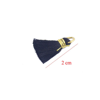 Aokbean 100 pcs Tassel Multi-Colors Mini Tiny Handmade Craft Tassels Charms with Golden Jump Ring for Earring Jewelry Necklace Making Accessories Other Arts DIY Supplies (Mixed)