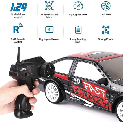 Liberty Imports RC Drift Car 1/24 2.4GHz 4WD Remote Control Sport Racing On-Road Vehicle with LED Light Batteries and Drift Tires (Style 4)